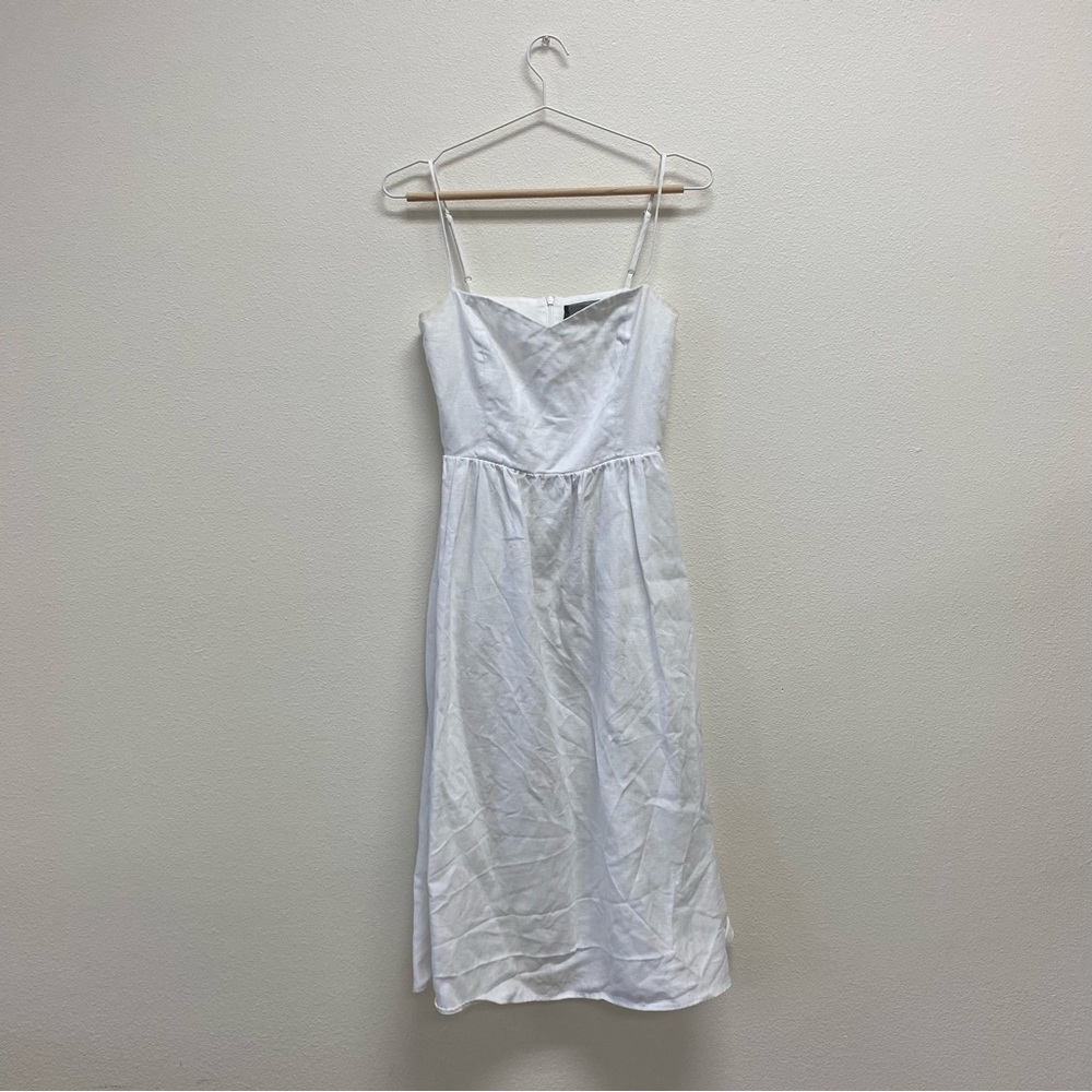 Reformation Olivia Linen MIDI Dress in Size 2, White